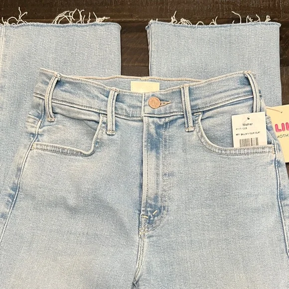 MOTHER LIL Hustler Ankle Fray Women's Straight Leg Jeans in Balls In Your Court - Picture 8 of 10